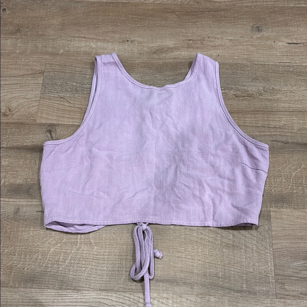 Lavender Sleeveless Crop Top